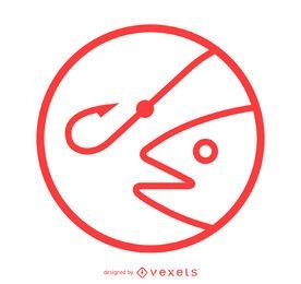 Fishing icon logo label template