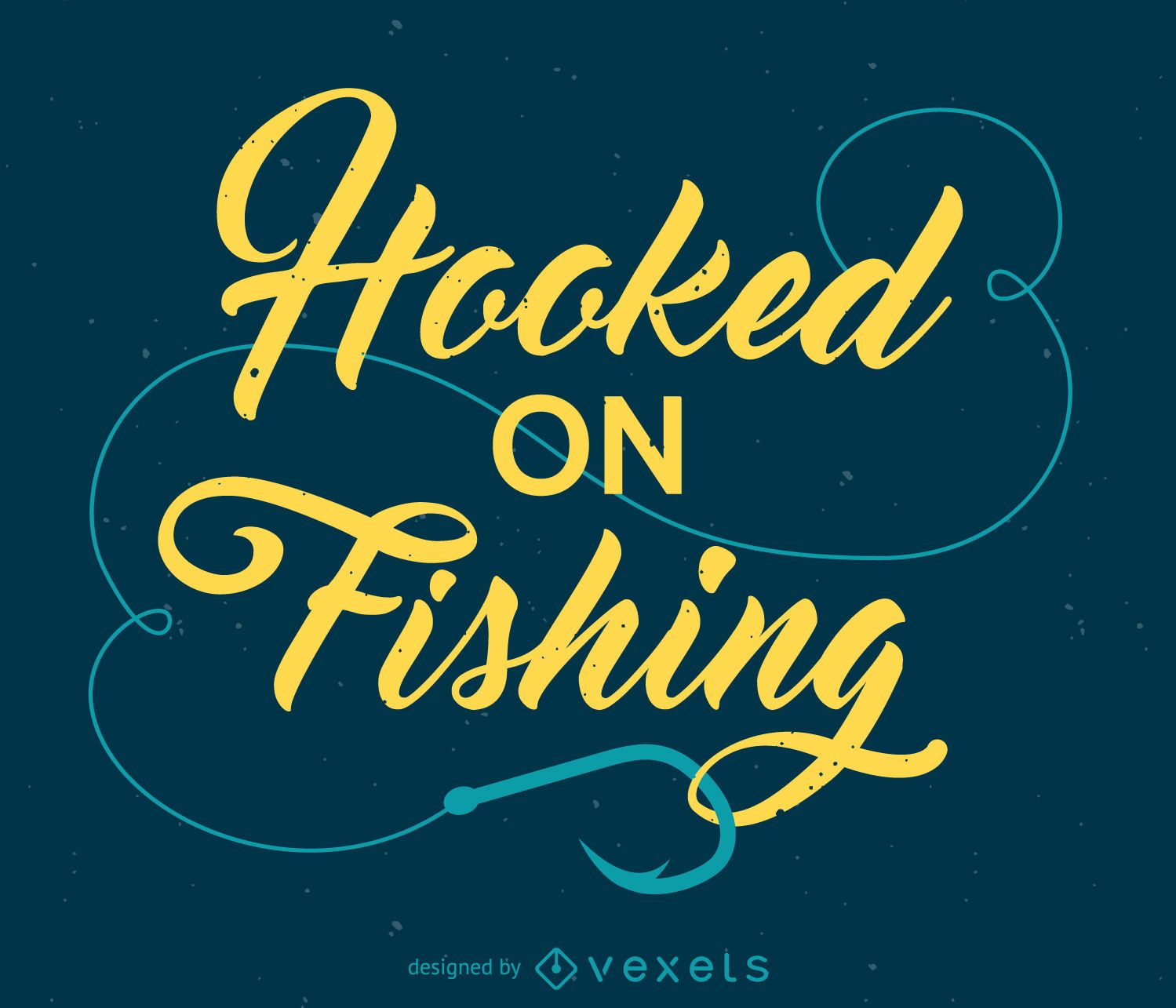 Download Hooked on fishing design - Vector download