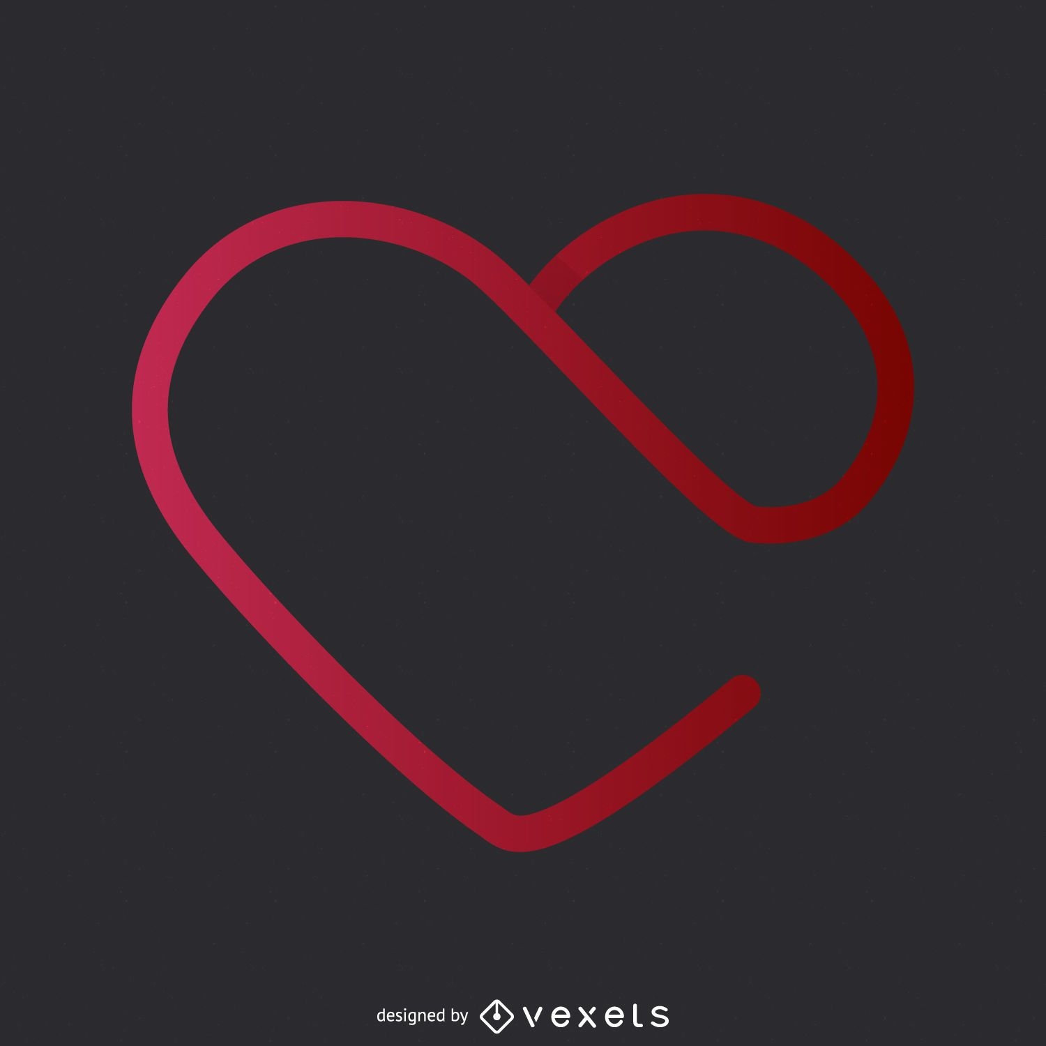 Modelo de logotipo de coração gradiente