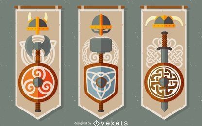 Banner-Set für keltische Wikinger