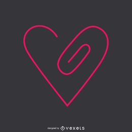 Flat linear heart logo template