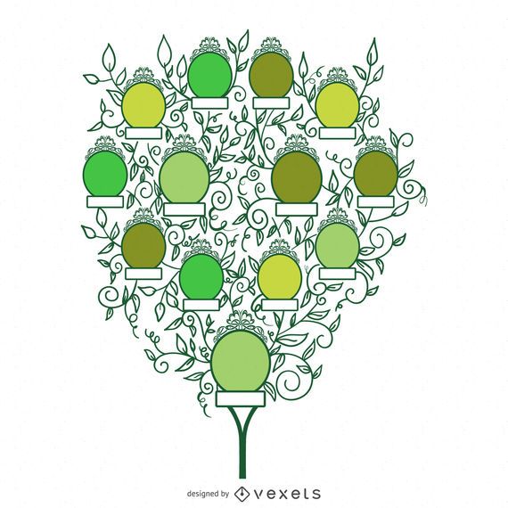 Family tree with leaves and frames - Vector download