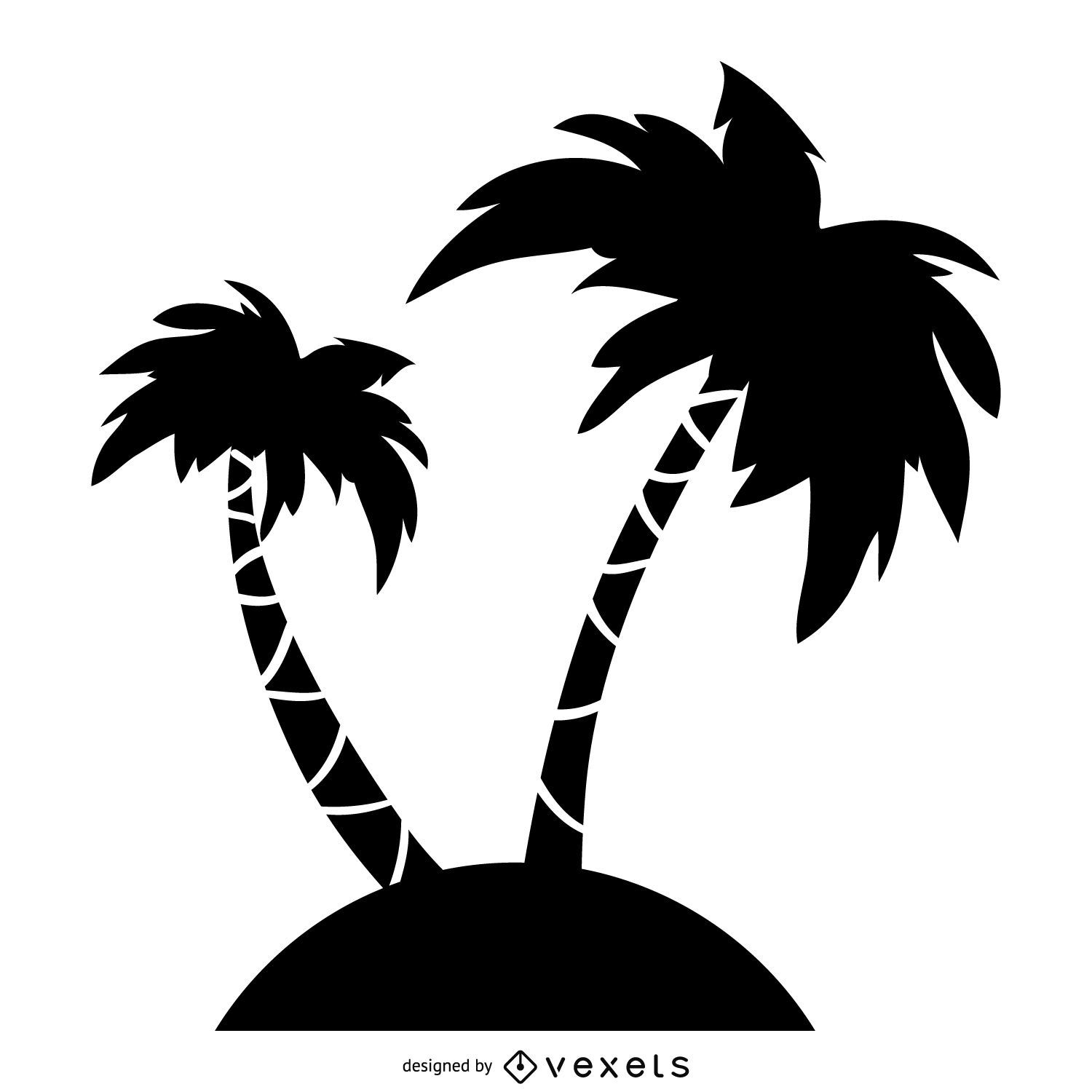 Palm Trees Silhouette Illustration - Vector Download