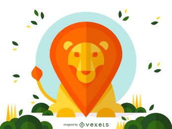 Desenho geométrico de ilustração de leão