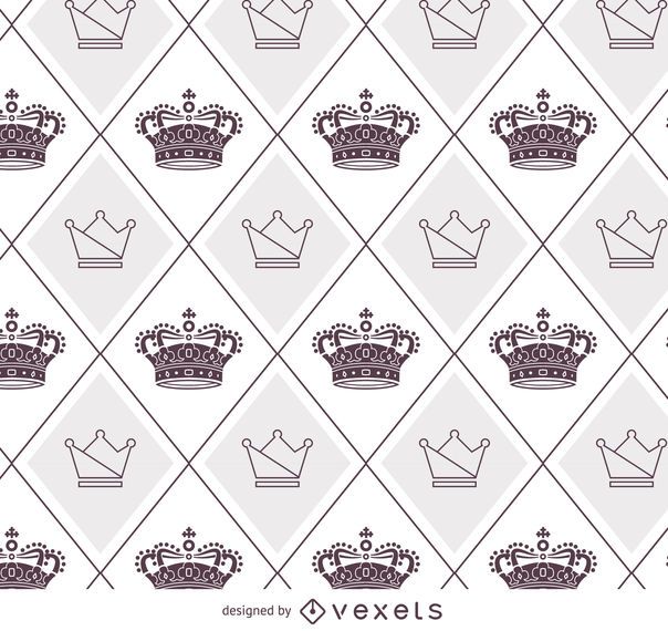 Illustrated crowns pattern Illustrated crowns pattern