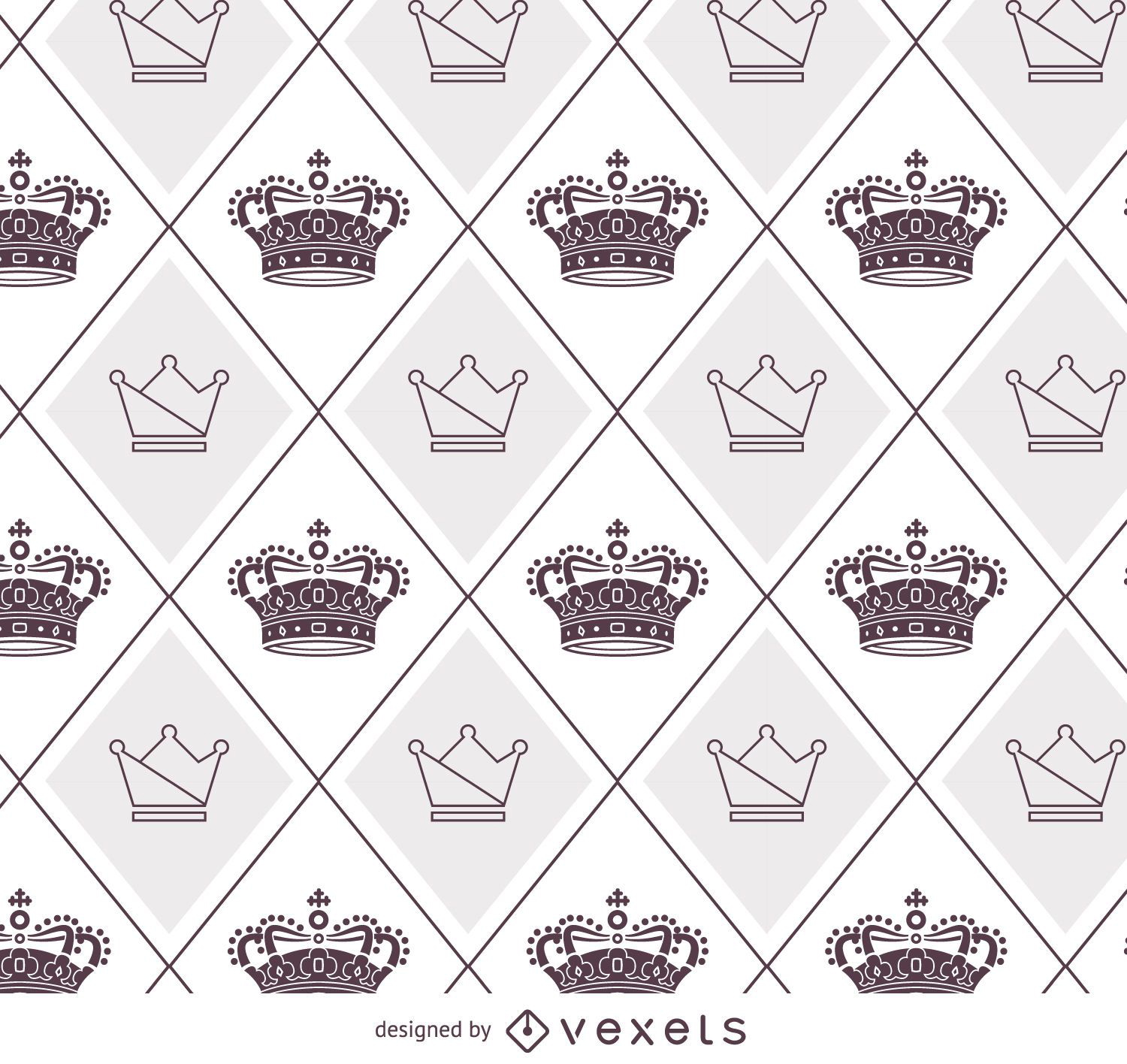 Download Illustrated Crowns Pattern - Vector Download