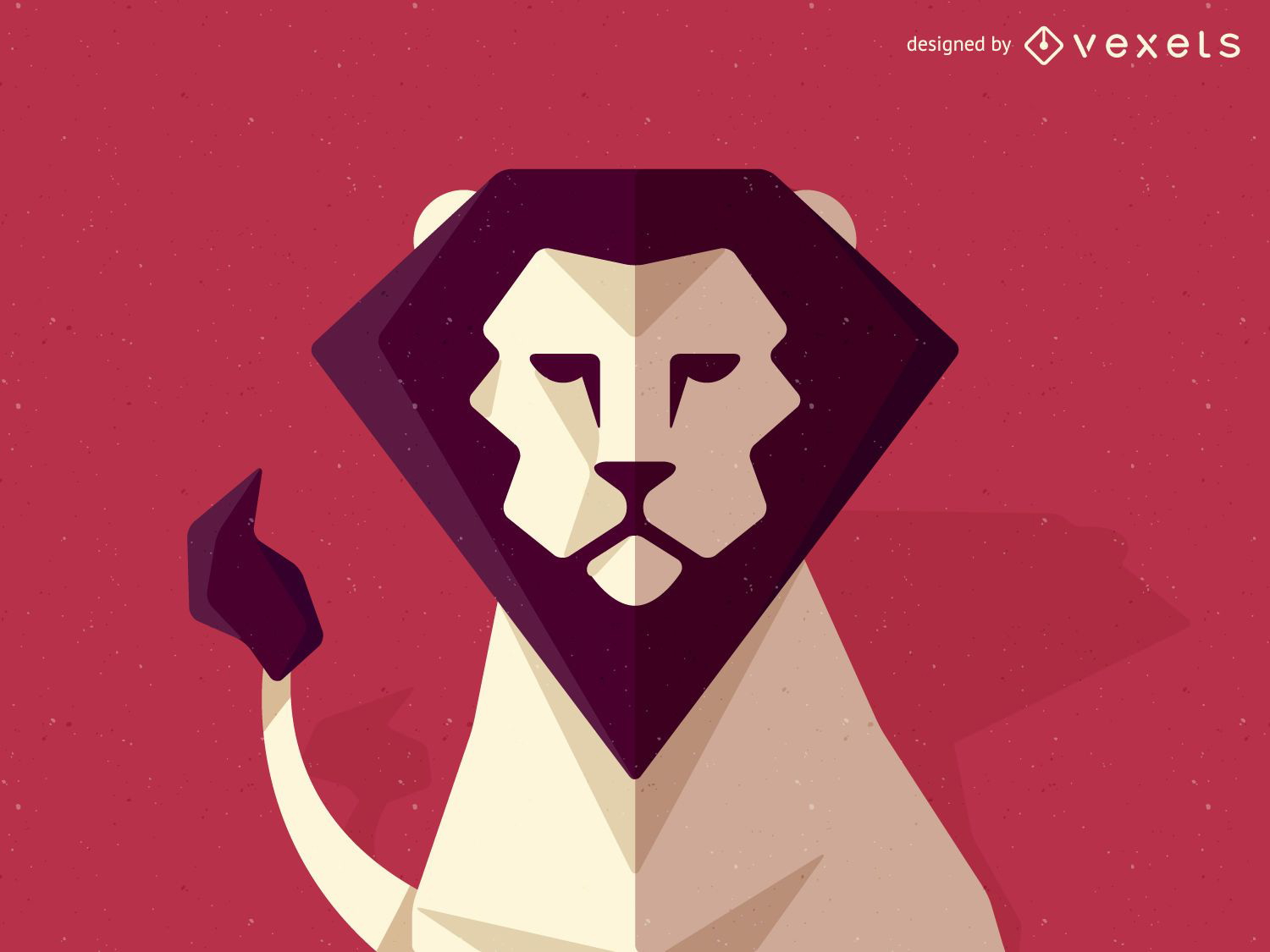 Ilustração de leão poligonal