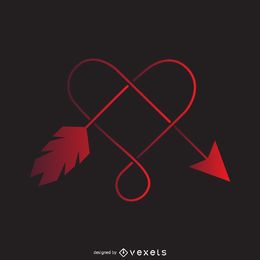 Heart and arrow logo template