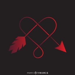 Plantilla de logotipo de corazón y flecha