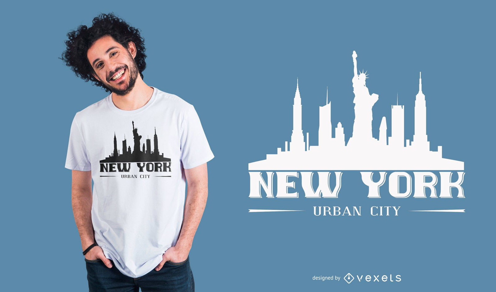 Dise?o de camiseta de silueta urbana de la ciudad de Nueva York