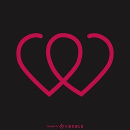 Two hearts together logo template Two hearts together logo template