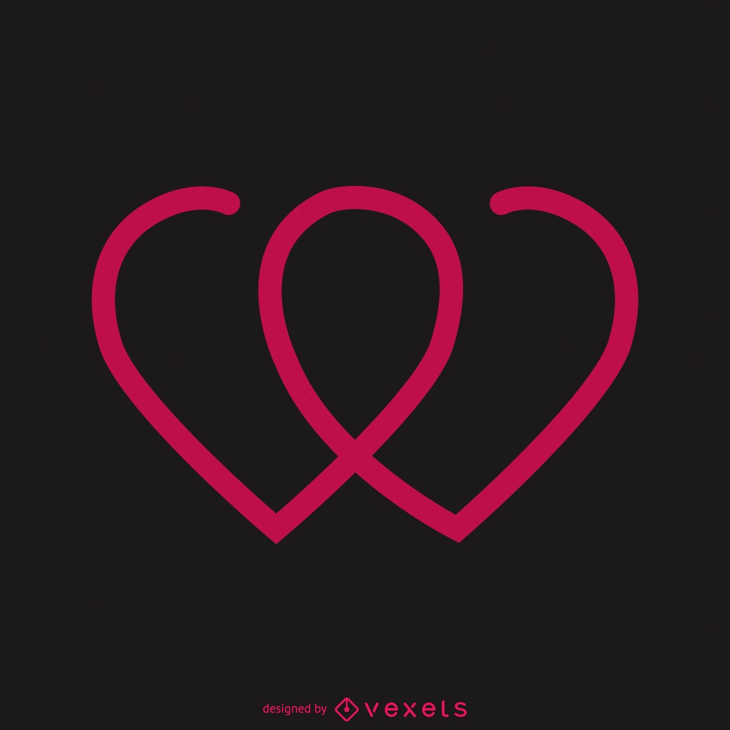 Two hearts together logo template