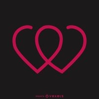 Two Hearts Together Logo Template Vector Download