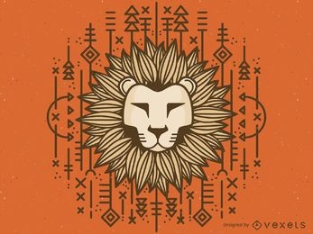 Dibujo de leon tribal