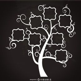 Plantilla de árbol genealógico con remolinos