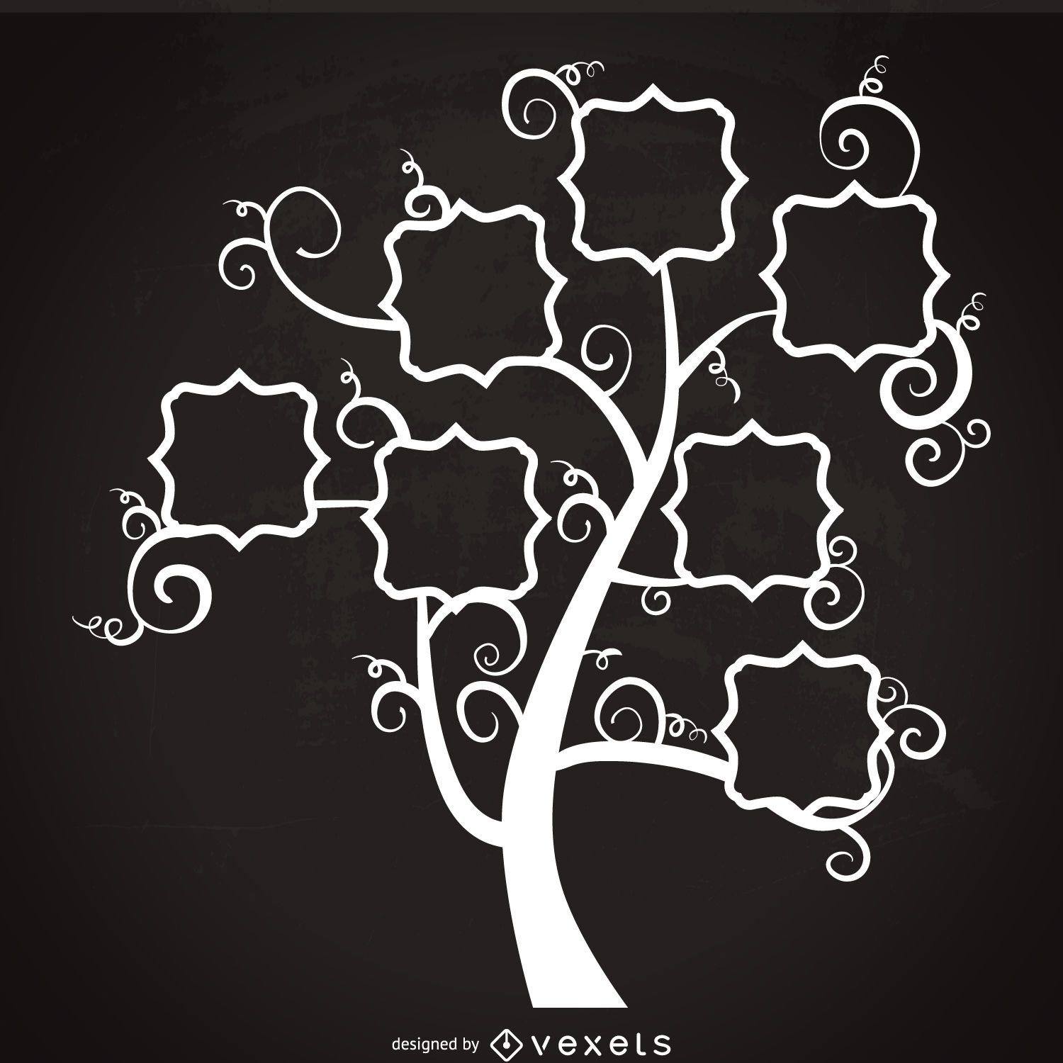 Family tree with swirls template