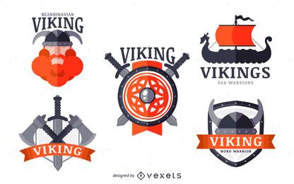 Conjunto de placa de etiqueta vikingos