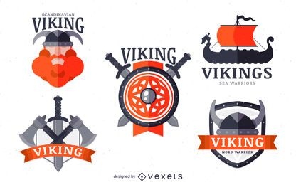 Vikings label badge set