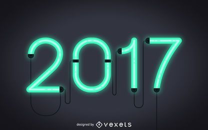 2017 letrero de neón