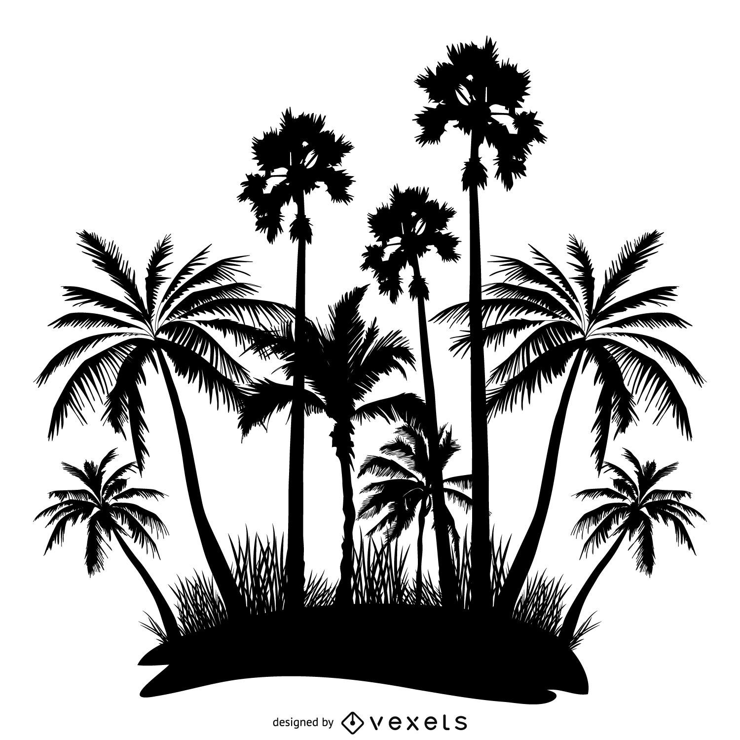 Design de silhuetas de palmeiras