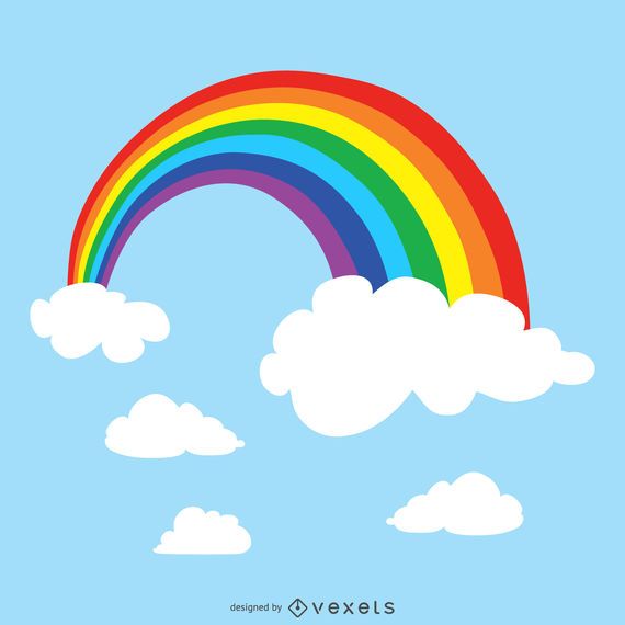 Arco-íris na ilustração do céu Arco-íris na ilustração do céu