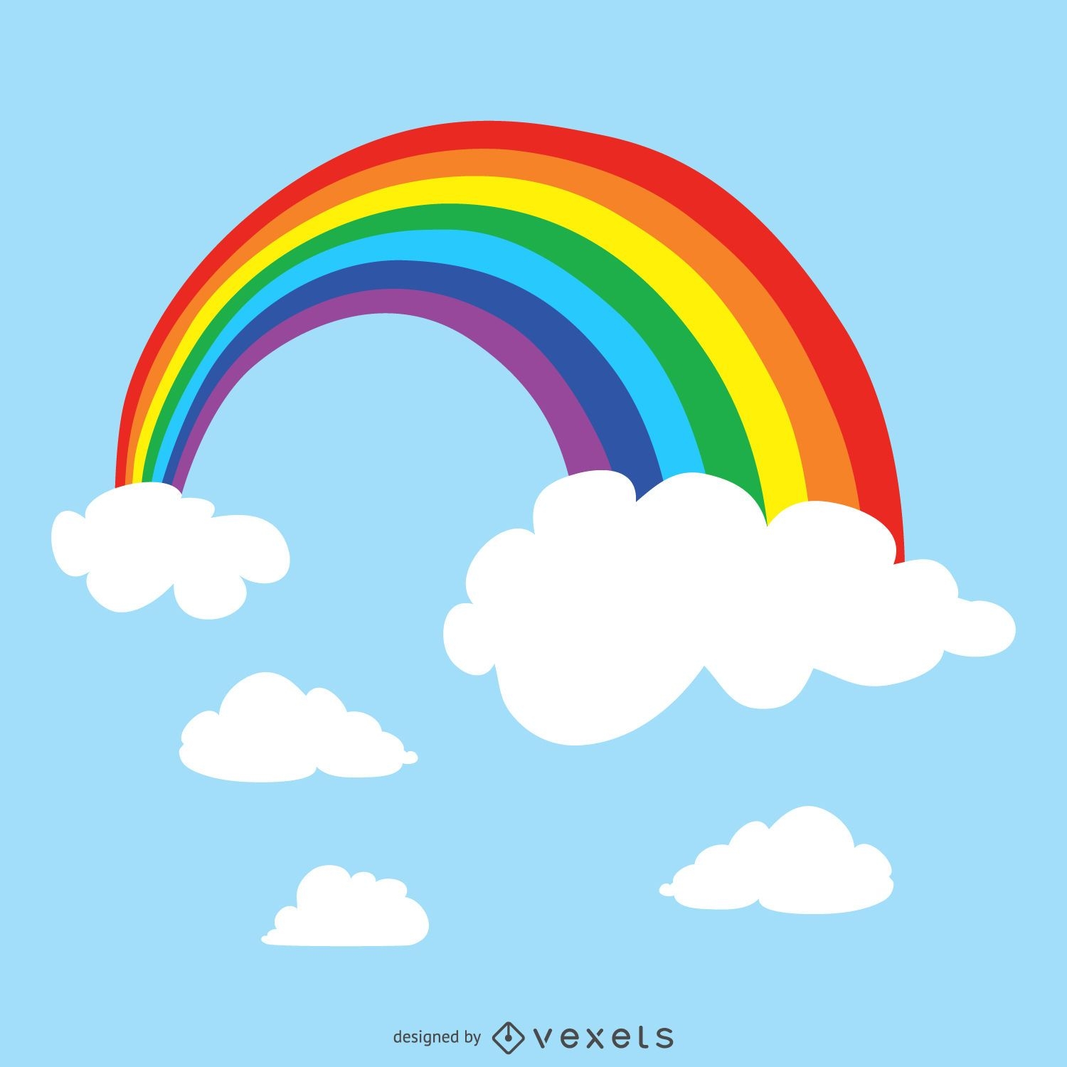 Rainbow in sky illustration