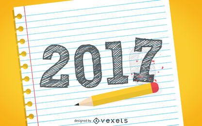Hand sketched 2017 sign Hand sketched 2017 sign