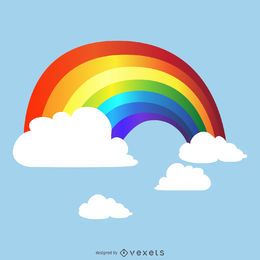 Gradientenregenbogen in der Himmelszeichnung