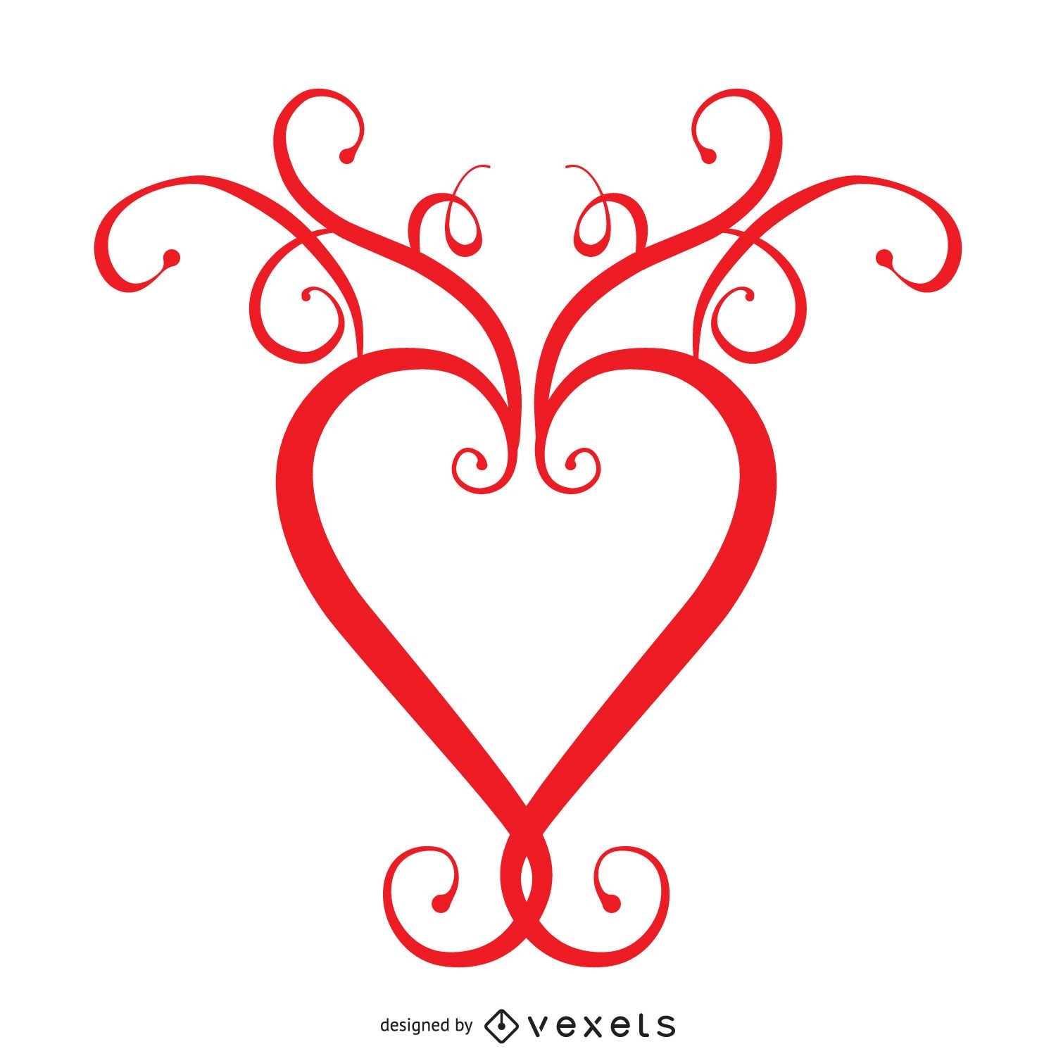 Heart with swirls logo template