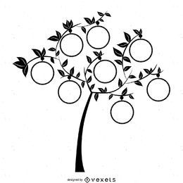 Plantilla de árbol genealógico con marcos
