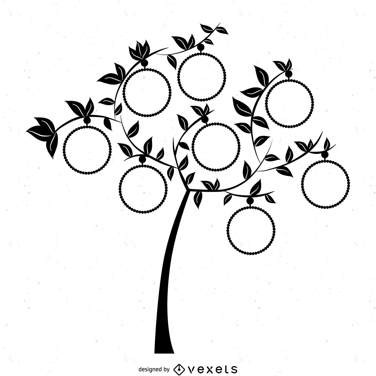 Modelo de árvore genealógica com molduras