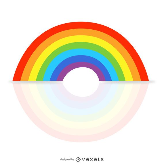 Simple rainbow illustration with reflection Simple rainbow illustration with reflection