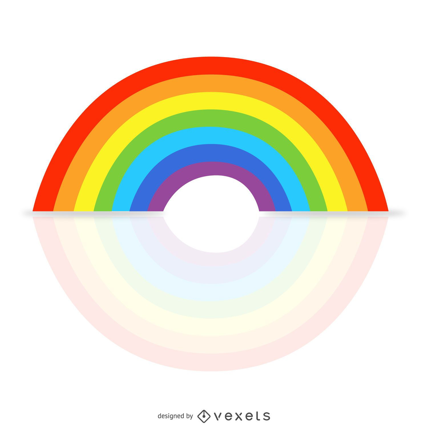 Ilustración de arco iris simple con reflejo