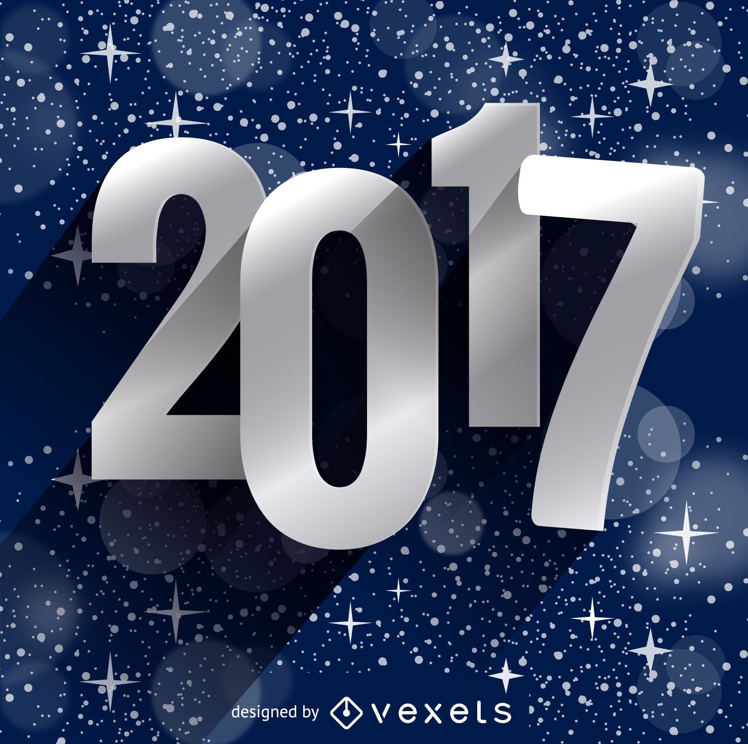 Silver 2017 greeting sign