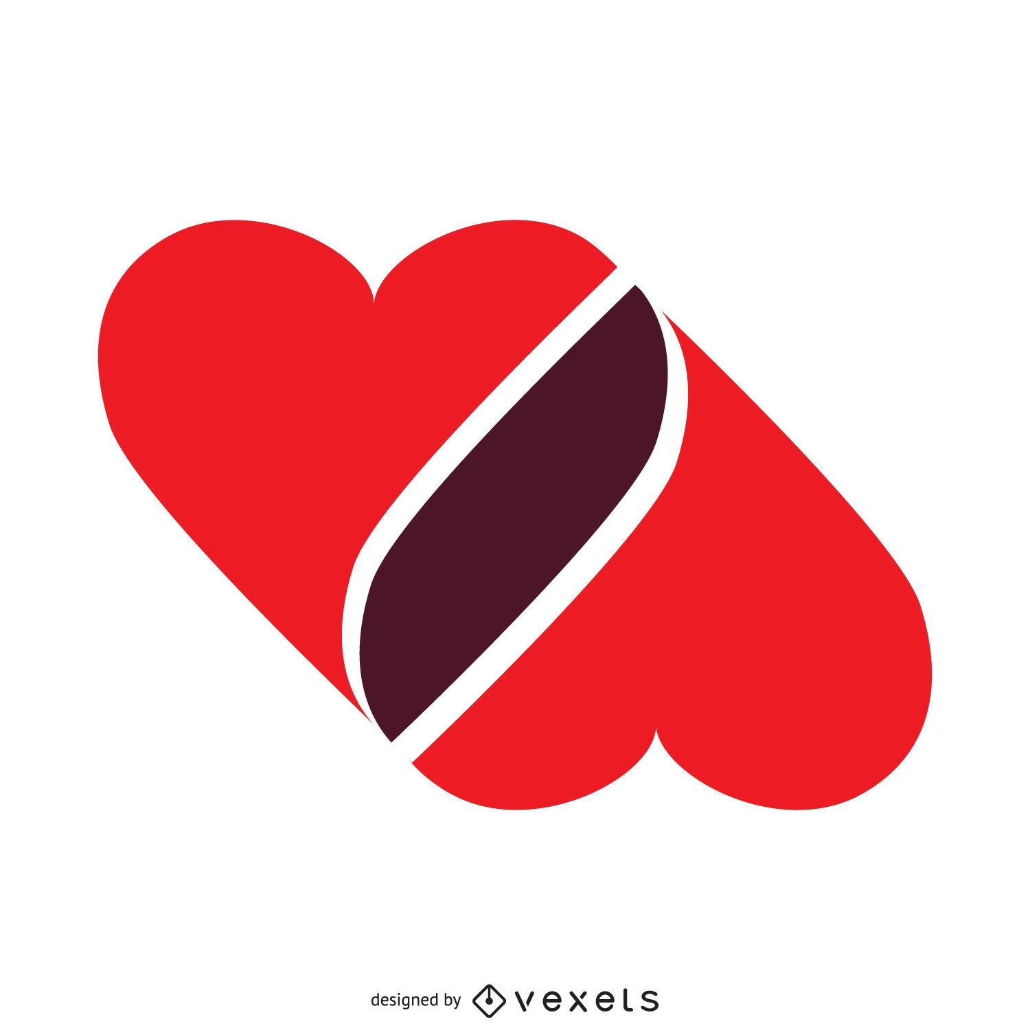 Logo-Vorlage für verbundene Herzen