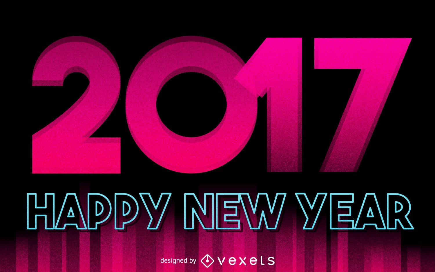Pink 2017 new year sign