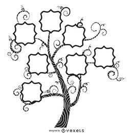 Árbol genealógico con diseño de remolinos. Árbol genealógico con diseño de remolinos.