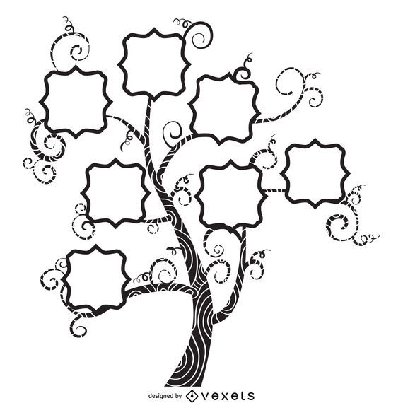 Family tree with swirls design Family tree with swirls design