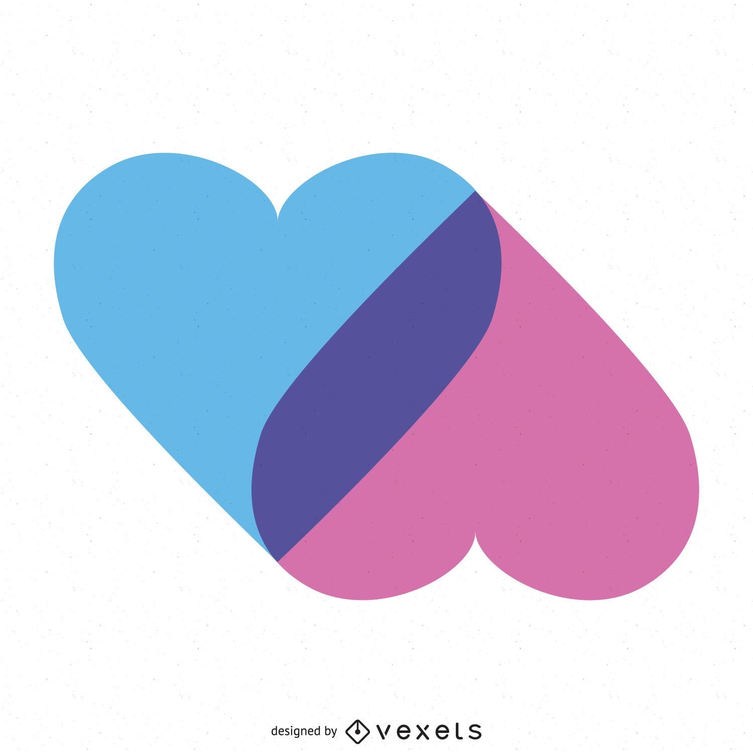 Joined heart label logo template