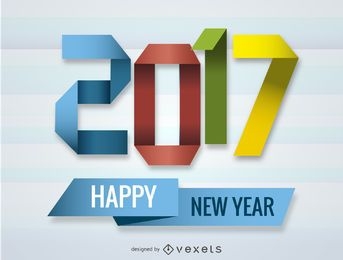 2017 New Year origami sign