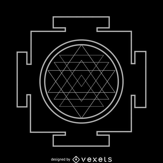 Sri Yantra Sacred Geometry White Outline Sri Yantra Sacred Geometry White Outline
