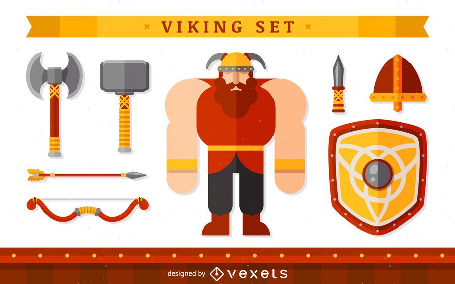 Viking personagem com itens Viking personagem com itens