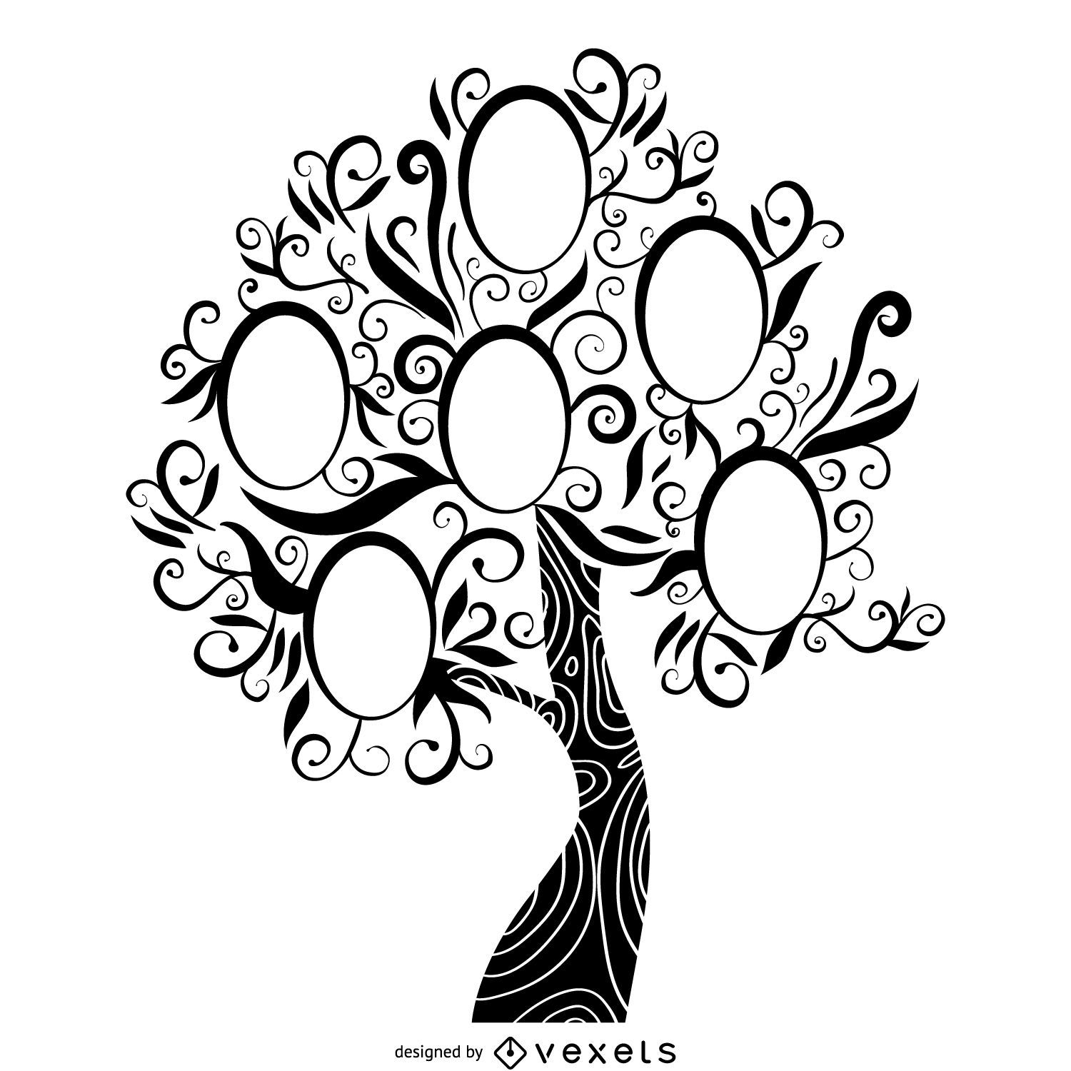 Árvore genealógica preto e branco