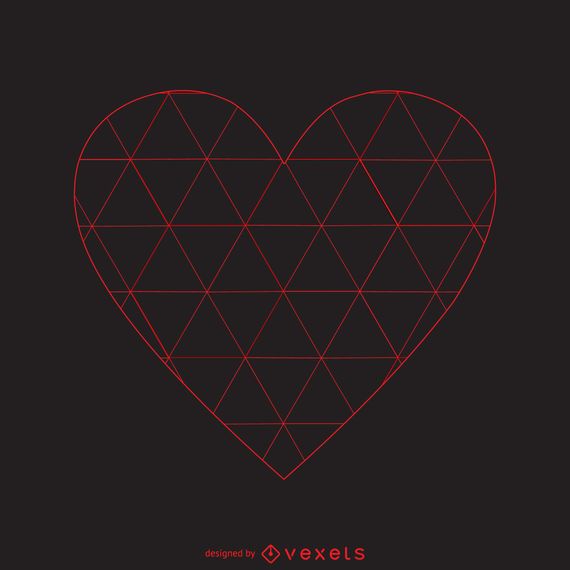Triangle pattern heart logo template Triangle pattern heart logo template