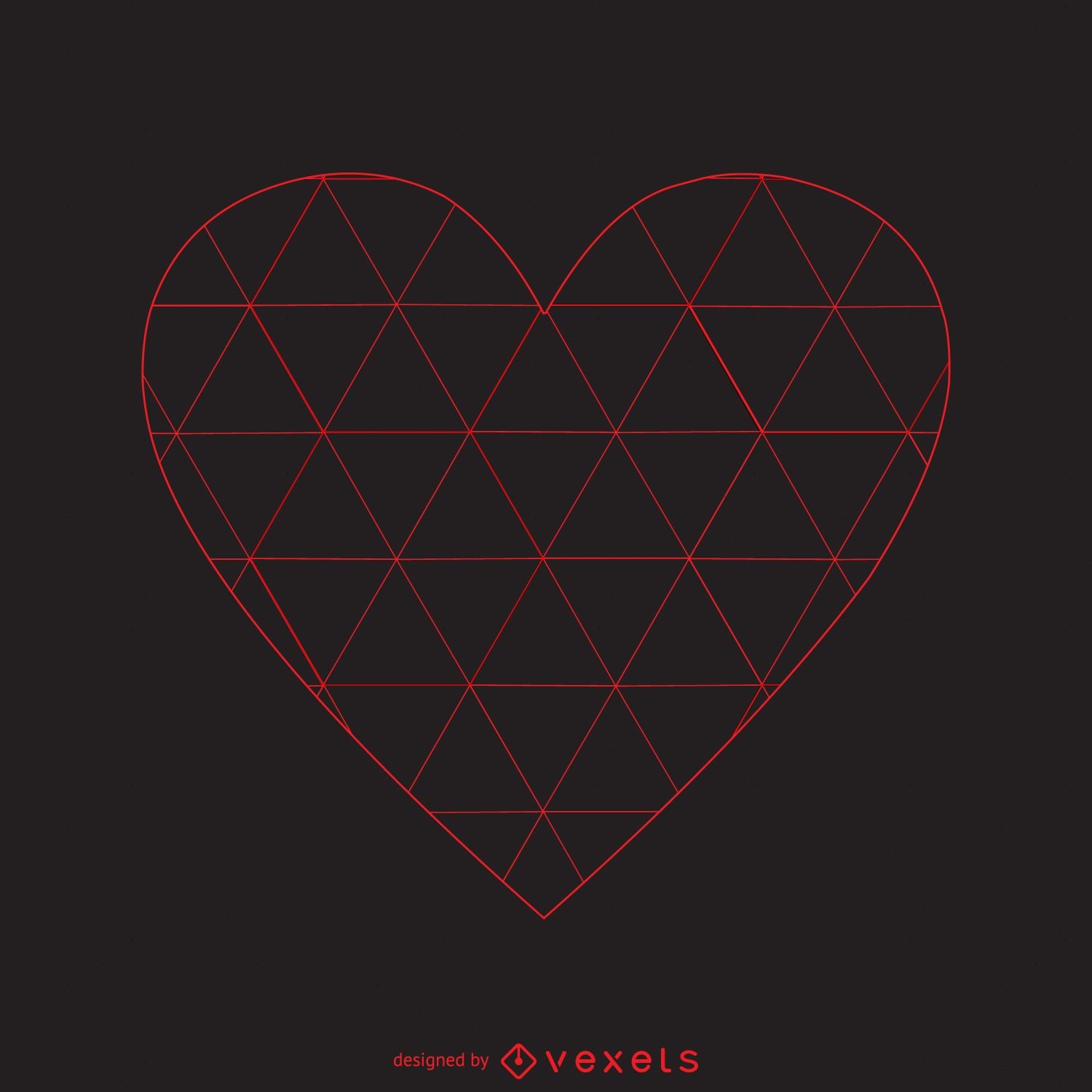 Plantilla de logotipo de corazón de patrón de triángulo