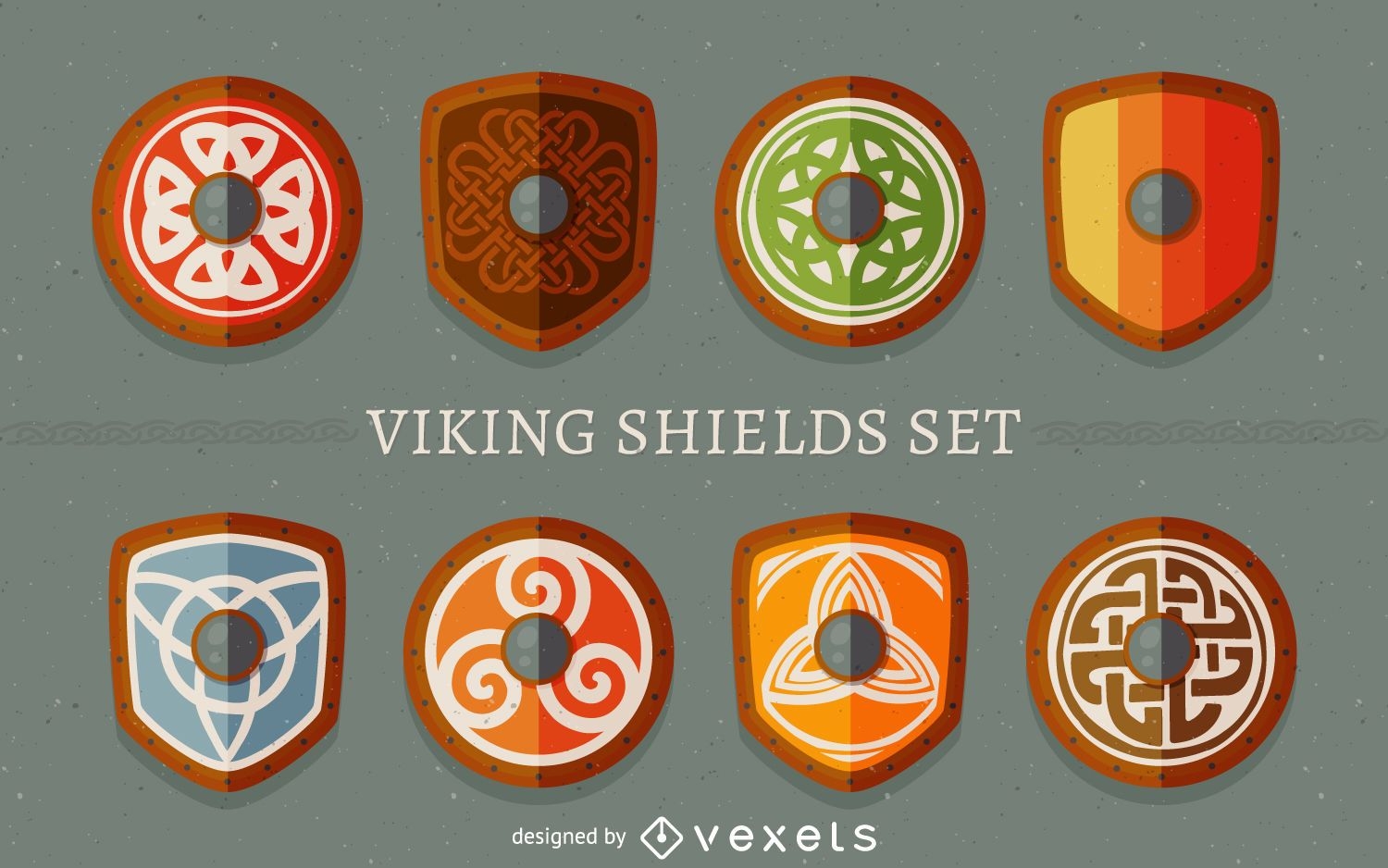 Conjunto de escudos vikingos