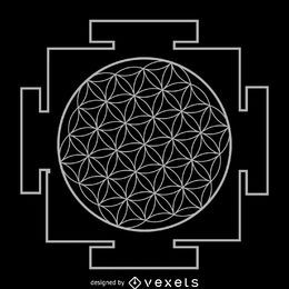 Flor de la vida yantra geometría sagrada