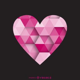 Polygonale Herzetikett-Logo-Vorlage