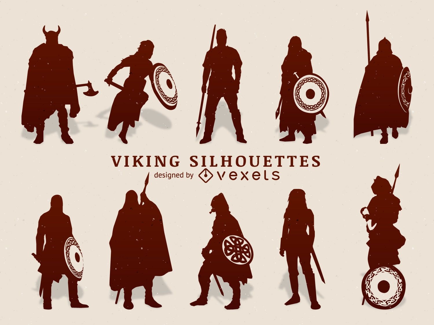 Vikings silhouette set