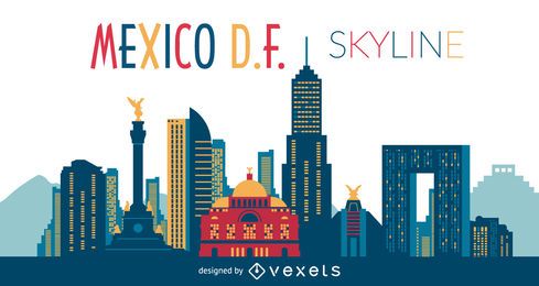 Ilustración del horizonte de México DF